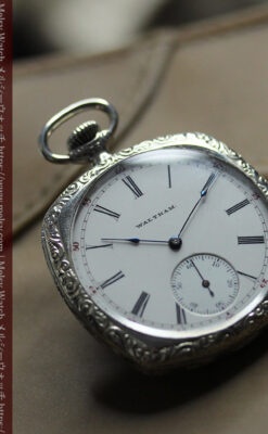 ウォルサムの丸みを帯びた四角形のアンティーク懐中時計【1926年頃】-P2365-4