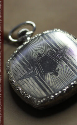 ウォルサムの丸みを帯びた四角形のアンティーク懐中時計【1926年頃】-P2365-5