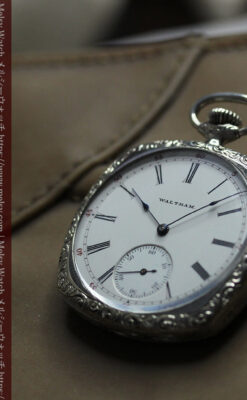 ウォルサムの丸みを帯びた四角形のアンティーク懐中時計【1926年頃】-P2365-9