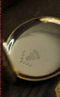 勢いのある装飾が美しいウォルサムの金無垢アンティーク懐中時計 【1900年頃】-P2366-21