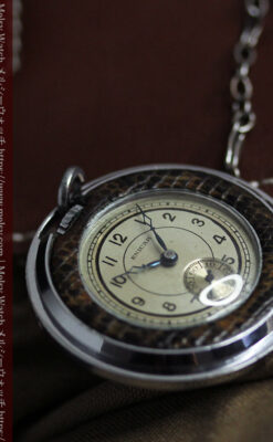 エニカのレトロでカジュアルな鎖付きアンティーク懐中時計【1930年頃】-P2368-11