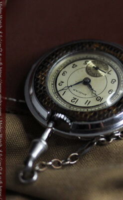 エニカのレトロでカジュアルな鎖付きアンティーク懐中時計【1930年頃】-P2368-12