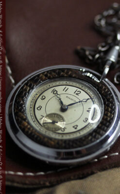 エニカのレトロでカジュアルな鎖付きアンティーク懐中時計【1930年頃】-P2368-7