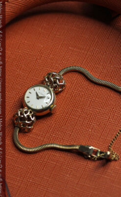 ジャガールクルト 華のある女性用金無垢アンティーク腕時計 【1950年頃】-W1622-13