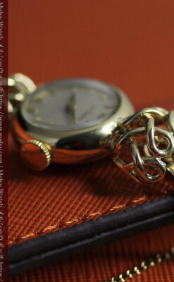 ジャガールクルト 華のある女性用金無垢アンティーク腕時計 【1950年頃】-W1622-16