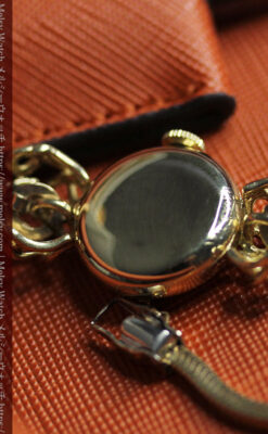 ジャガールクルト 華のある女性用金無垢アンティーク腕時計 【1950年頃】-W1622-17