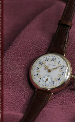 懐中時計の姿を残した優雅なウォルサムのアンティーク腕時計 【1910年頃】-W1623-10