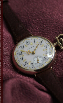 懐中時計の姿を残した優雅なウォルサムのアンティーク腕時計 【1910年頃】-W1623-11
