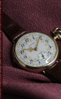 懐中時計の姿を残した優雅なウォルサムのアンティーク腕時計 【1910年頃】-W1623-13