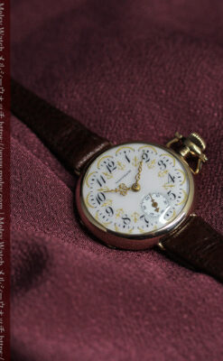 懐中時計の姿を残した優雅なウォルサムのアンティーク腕時計 【1910年頃】-W1623-14