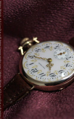 懐中時計の姿を残した優雅なウォルサムのアンティーク腕時計 【1910年頃】-W1623-15