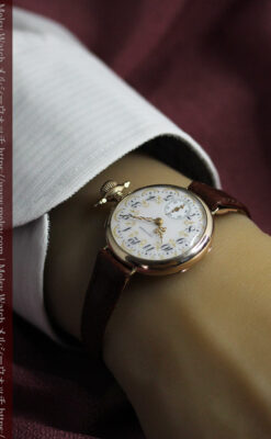 懐中時計の姿を残した優雅なウォルサムのアンティーク腕時計 【1910年頃】-W1623-22