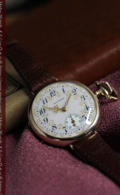 懐中時計の姿を残した優雅なウォルサムのアンティーク腕時計 【1910年頃】-W1623-3