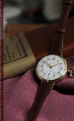 懐中時計の姿を残した優雅なウォルサムのアンティーク腕時計 【1910年頃】-W1623-4