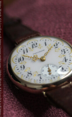 懐中時計の姿を残した優雅なウォルサムのアンティーク腕時計 【1910年頃】-W1623-8