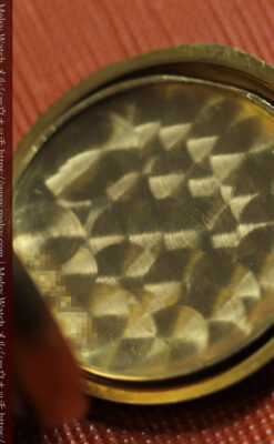 ミル打ちとダイヤの美しい装飾 ロンジンの18金無垢アンティーク懐中時計 【1909年製】真珠ピン付き-P2370-23