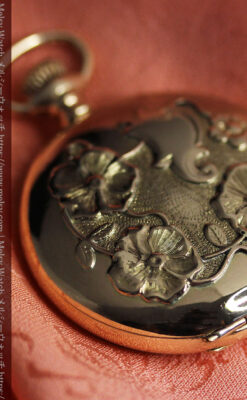 美しい女性の横顔 ウォルサムのアンティーク懐中時計 【1906年頃】ブローチ付き-P2371-11