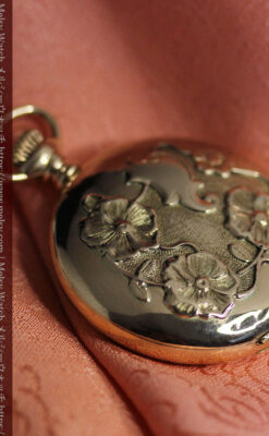 美しい女性の横顔 ウォルサムのアンティーク懐中時計 【1906年頃】ブローチ付き-P2371-12