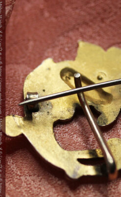 美しい女性の横顔 ウォルサムのアンティーク懐中時計 【1906年頃】ブローチ付き-P2371-18