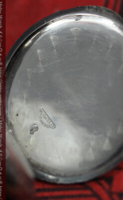 黒と銀の美しい装飾と色使い ロンジンの銀無垢アンティーク懐中時計 【1899年製】-P2372-18