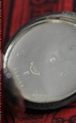 黒と銀の美しい装飾と色使い ロンジンの銀無垢アンティーク懐中時計 【1899年製】-P2372-20