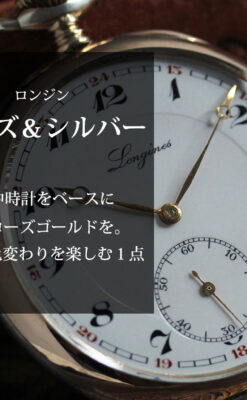 ロンジン昔の雰囲気そのままに ローズ色の銀無垢アンティーク懐中時計 【1936年製】-P2374-0