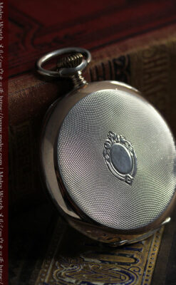 ロンジン昔の雰囲気そのままに ローズ色の銀無垢アンティーク懐中時計 【1936年製】-P2374-10