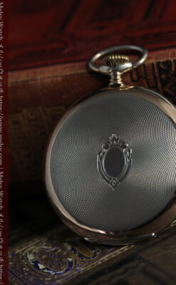 ロンジン昔の雰囲気そのままに ローズ色の銀無垢アンティーク懐中時計 【1936年製】-P2374-11