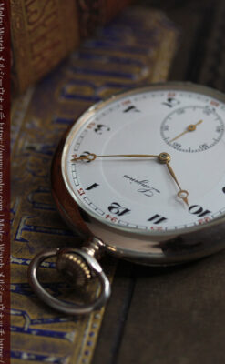 ロンジン昔の雰囲気そのままに ローズ色の銀無垢アンティーク懐中時計 【1936年製】-P2374-14