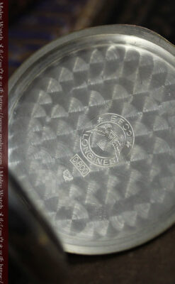 ロンジン昔の雰囲気そのままに ローズ色の銀無垢アンティーク懐中時計 【1936年製】-P2374-17