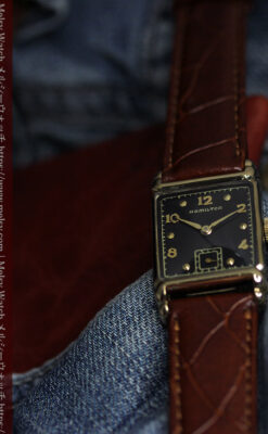 黒と金のコントラストが綺麗なハミルトンのアンティーク腕時計 【1940年頃】-W1624-10