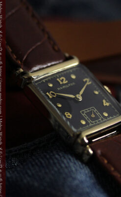 黒と金のコントラストが綺麗なハミルトンのアンティーク腕時計 【1940年頃】-W1624-11