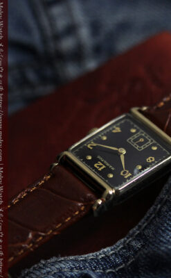 黒と金のコントラストが綺麗なハミルトンのアンティーク腕時計 【1940年頃】-W1624-12