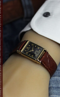 黒と金のコントラストが綺麗なハミルトンのアンティーク腕時計 【1940年頃】-W1624-15