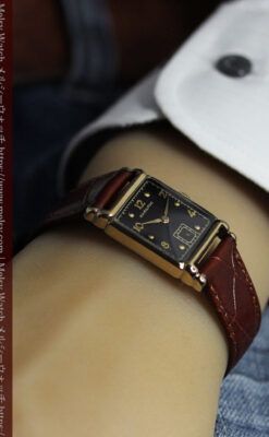 黒と金のコントラストが綺麗なハミルトンのアンティーク腕時計 【1940年頃】-W1624-16