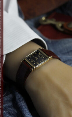 黒と金のコントラストが綺麗なハミルトンのアンティーク腕時計 【1940年頃】-W1624-17