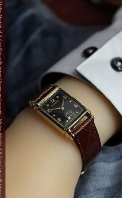 黒と金のコントラストが綺麗なハミルトンのアンティーク腕時計 【1940年頃】-W1624-18