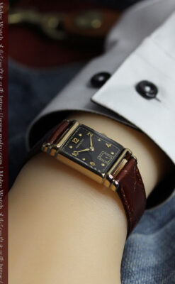 黒と金のコントラストが綺麗なハミルトンのアンティーク腕時計 【1940年頃】-W1624-19