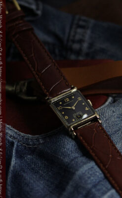 黒と金のコントラストが綺麗なハミルトンのアンティーク腕時計 【1940年頃】-W1624-4