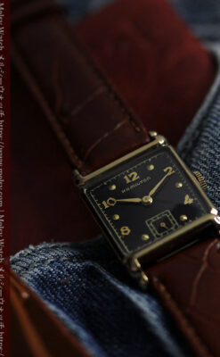 黒と金のコントラストが綺麗なハミルトンのアンティーク腕時計 【1940年頃】-W1624-5