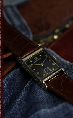 黒と金のコントラストが綺麗なハミルトンのアンティーク腕時計 【1940年頃】-W1624-6