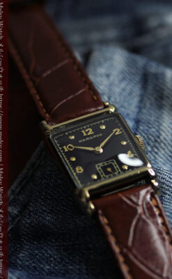 黒と金のコントラストが綺麗なハミルトンのアンティーク腕時計 【1940年頃】-W1624-9