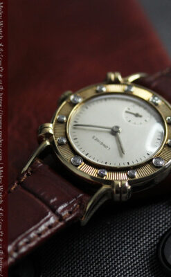 ロンジンのダイアモンドダイアル・金無垢アンティーク腕時計 【1949年製】-W1625-11