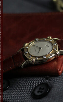 ロンジンのダイアモンドダイアル・金無垢アンティーク腕時計 【1949年製】-W1625-13