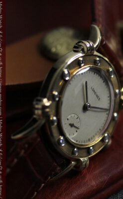 ロンジンのダイアモンドダイアル・金無垢アンティーク腕時計 【1949年製】-W1625-14