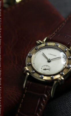 ロンジンのダイアモンドダイアル・金無垢アンティーク腕時計 【1949年製】-W1625-2