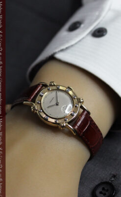 ロンジンのダイアモンドダイアル・金無垢アンティーク腕時計 【1949年製】-W1625-20