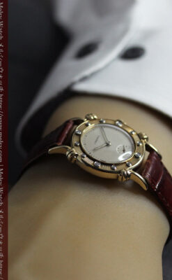 ロンジンのダイアモンドダイアル・金無垢アンティーク腕時計 【1949年製】-W1625-21