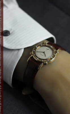 ロンジンのダイアモンドダイアル・金無垢アンティーク腕時計 【1949年製】-W1625-22