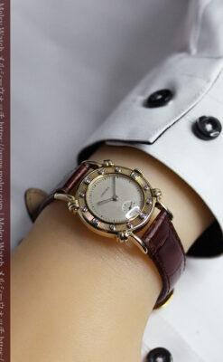 ロンジンのダイアモンドダイアル・金無垢アンティーク腕時計 【1949年製】-W1625-23